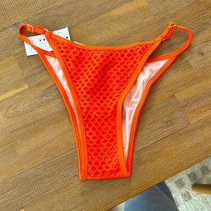 Orange crochet bathing suit bottoms